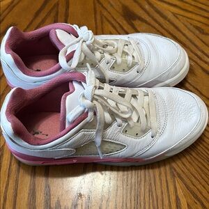 Jordan White and Pink Sneakers